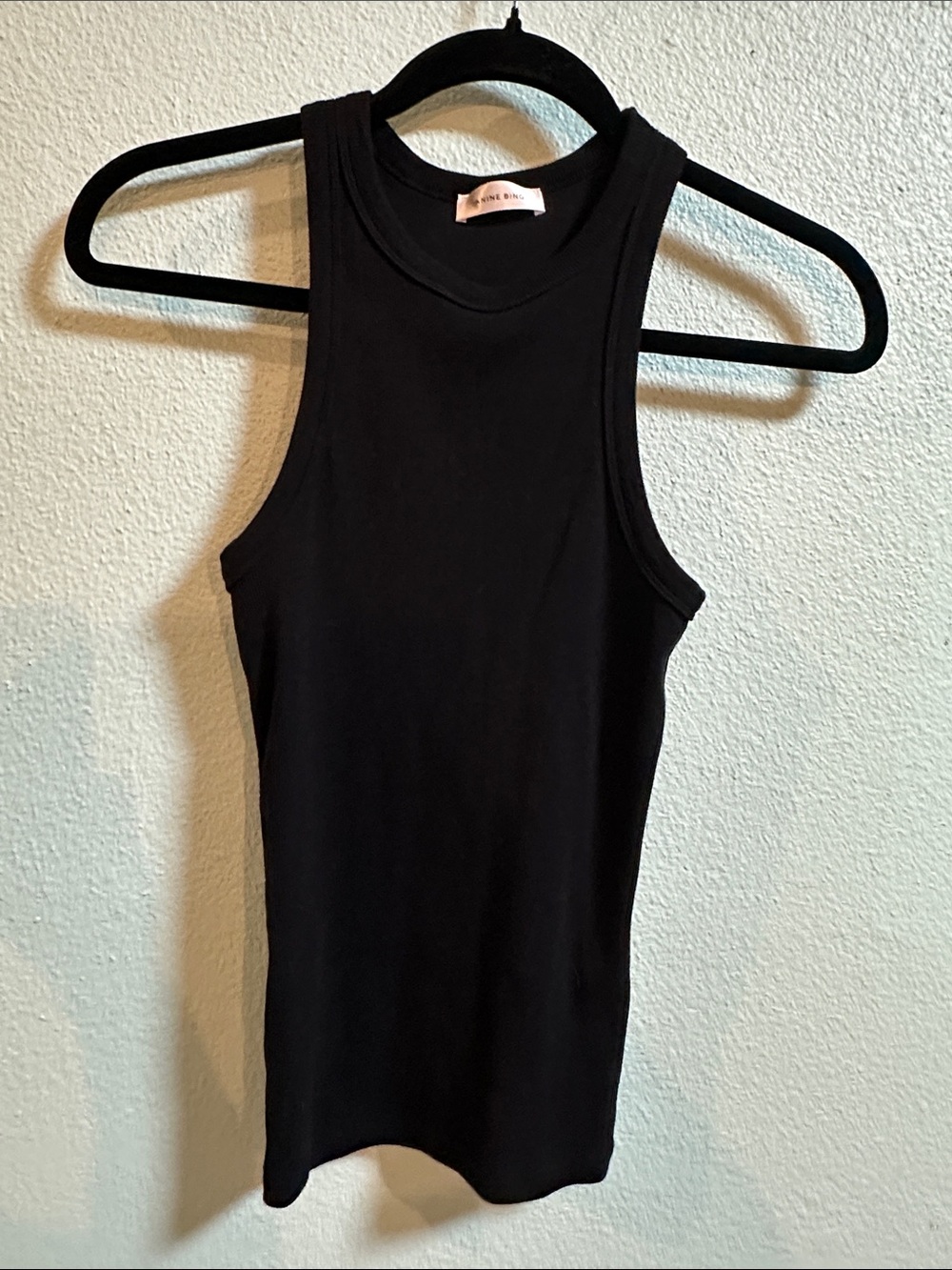 Anine Bing Black Ribbed Sleeveless Tank